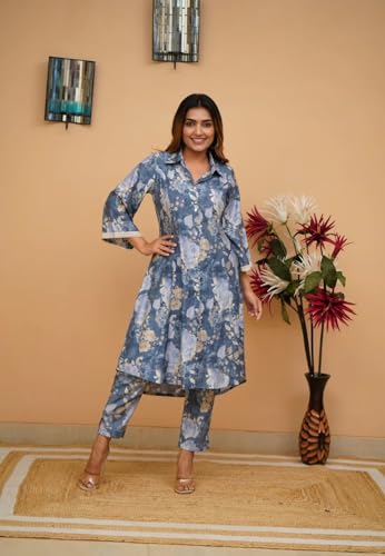 Fabnex Cotton Blend Regular Women Kurta Set (Kk-40-Blue-2Xl_Blue