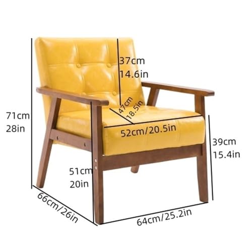 Sillón Plegable Falso Cuero Amarillo miniatura 3