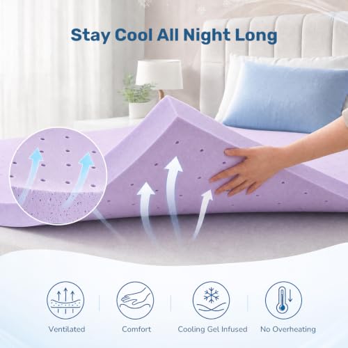 Image of Sweetcrispy Mattress Topper Full, 2 Inch Cooling Gel Memory Foam Mattress Pad for Pressure Relief, Breathable Bed Topper for Back Pain, Sleeper Sofa RV Camper, CertiPUR-US Certified