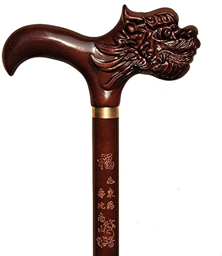 Stick de marche en bois de canne massive avec finition brune artisanale