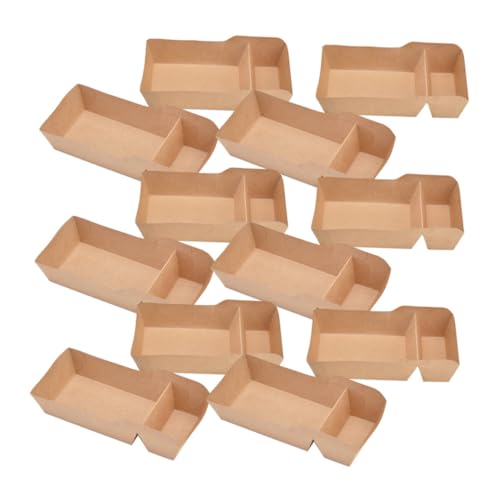 SOLUSTRE 40pcs Paper Snack Boxes with Dividers French Fry Chicken Holders for Parties Food Containers for Celebrations Capacity Snack Holders for Go and Picnics