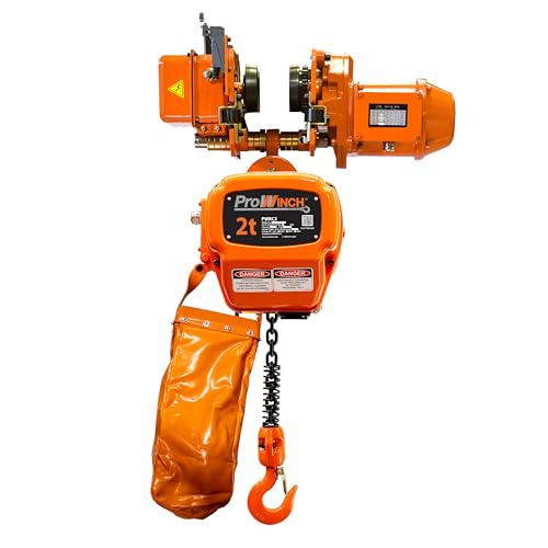 Prowinch 2 Ton Electric Chain Hoist Power Trolley 1 Speed 20 ft. G100 Chain M4/H3 220~240/460V