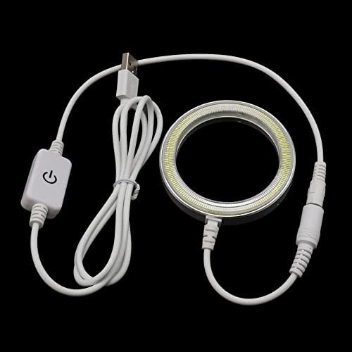 顕微鏡アクセサリーキット ステレオ顕微鏡LEDリング照明 わずか9mm USBポート付きアクセサリー顕微鏡スライド