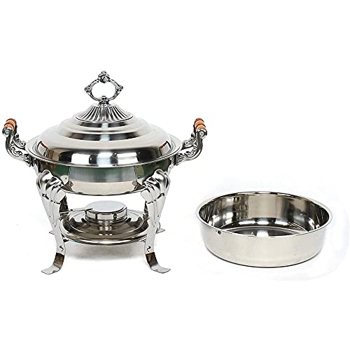 Volle Größe Runden Chafing Dish Edelstahl Käfer Abendessen Portion Buffetwärmer-Set Mit Pfannen, Deckel, Handhaben Und… – Bild 5