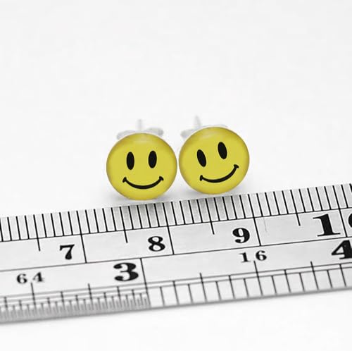 Smiley Face Logo 925 Sterling Silver Stud Earring. Sold by Pair3