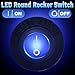 Round Rocker Switch, 12V Toggle Switch, Waterproof Lighted LED On/Off Switch for Car, Marine Toggle Switch, Automotive Power Switch, SPST 3 Pin