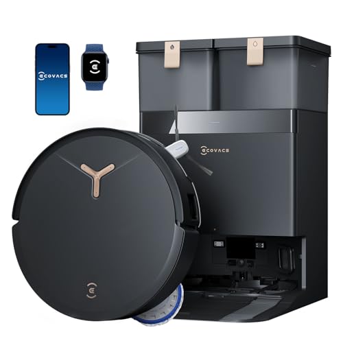 ECOVACS DEEBOT T50 MAX PRO Omni Robot Vacuum and Mop, 18,500Pa Suction, 18mm Auto-Lift, ZeroTangle &TruEdge 2.0, AIVI 3.0 Obstacle Avoidance, Auto Hot Water Mop Wash/Dry/Refill, Self-Emptyin