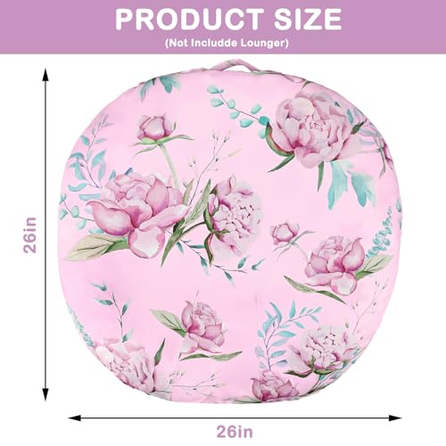 Image of DILIMI Newborn Lounger Cover, Soft Comfortable Baby Lounger Cover, 1 Pack Reversible Removable Slipover for Infant Lounger Pillow, Purple Floral (Lounger not Included)