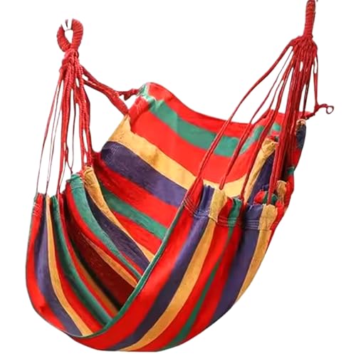 Silla Hamaca, Silla Colgante de Lona para Dormitorio con Almohadas y Bolsa de Almacenamiento, Columpio Sensorial Antivuelco con Gancho en S y Cuerdas para Amarrar, Hamaca Cómoda para Interiores, Exte