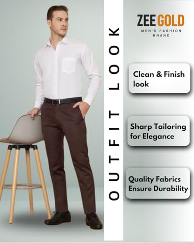 Image of Men's Slim Fit Formal Trouser for Regular Fit