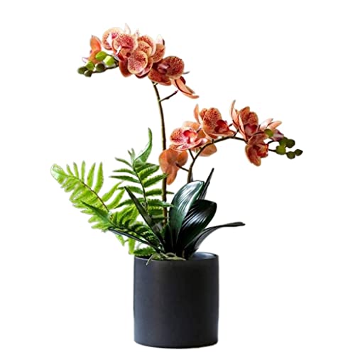 flores artificiales Arreglo De Flores De Phalaenopsis De Imitación, Flores De Orquídeas Artificiales En Maceta, Planta De Flores Artificiales Para Decoración Del Hogar flores artificiales decoracion