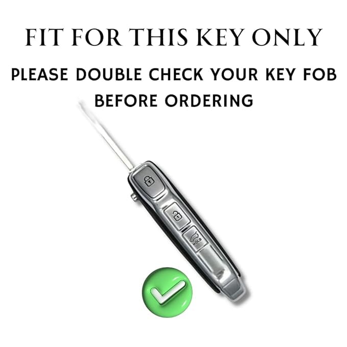 Image of Zinc Metal Alloy Leather Car Key Cover & Case Brown with Keychain & Holder Compatible for KIA Seltos, Sonet, Carens (3 Button Flip Key)