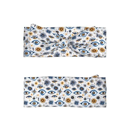 Blue Eyes Print Baby Girl Bows Headbands Baby Girls Newborn Headbands Infant Toddlers 0-6 Months2