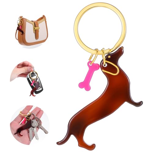 Giantree Dackel Schlüsselanhänger, Stilvolle Dackel Geschenke für Damen Glücksbringer Hunde Keychain Tasche Anhänger Geschenke für Lieblingsmensch Frauen Männer Kinder