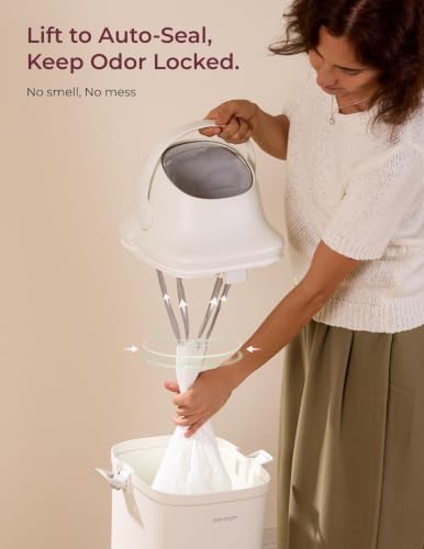 Image of Momcozy Diaper Pail, Triple-Seal Odor Control, Fits Standard Trash Bags