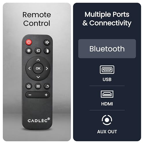 Image of Cadlec LiteCast X1 | Real Full HD 1080p Native, 13.0 Automatic Android Projector | Rotatable Design | 4K HDR Support | Inbuilt Netflix, Prime | ARC-HDMI, USB, WiFi-6, BT, Screen Mirroring