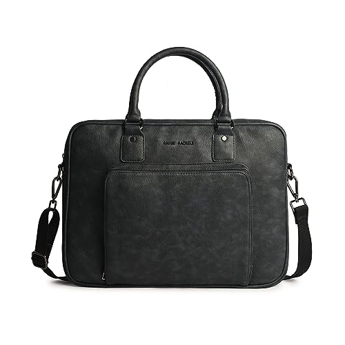 Image of Gauge Machine Professional Vegan Leather Messenger Briefcase Bag for Office |Fits upto 14 /15 / 16 inch Laptop |Separate Padded Laptop Compartment |Water Resistant |Men & Women |16L