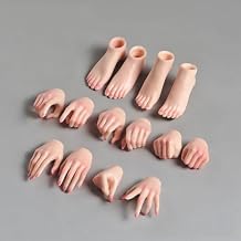 1/6 Scale Female Body 7 Pairs Hands Foot Model Pale Skin Makeup 5 Pair of Hands Types and 2 Pair of Foot Shape Accessories for 12" Figure Doll Body