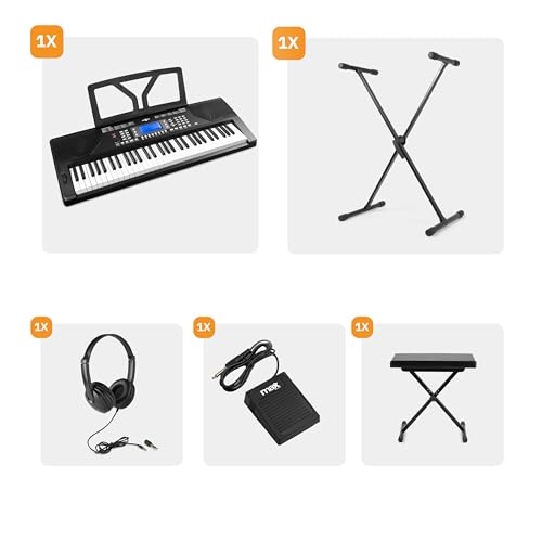 Clavier Électronique Max Rhapsody61P : Pack Piano Évite les Achats Séparés
