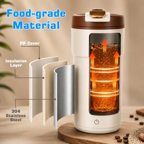 Image of IFITech 2-in-1 Portable Electric Kettle Stainless Steel Leakproof Flask for Boiling Water and Warming Milk | USB Type-C & AC Power | 300W Fast Heating | Portable Electric Water Bottle for Travel