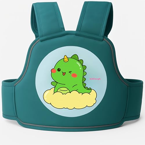 Image of KidDough Baby Safety Belt for Kids | Two Wheeler Bike /Scooty Belt for Kids Safety, Child Harness Safety Belt with Adjustable Baby Carrier for Toddlers & Baby (Cartoon Green)