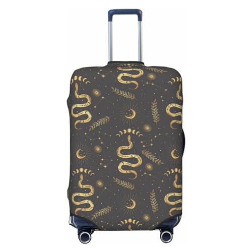 Gothic Funny Golden Snake Moon Luggage Cover Protector Anti-Scratch Washable Fits 18-32 Inch Luggage-Medium