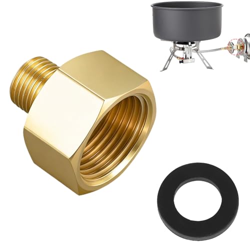 1 Stück LPG Gas Adapter 1/2\" Rechtes Innengewinde(18,7mm) auf 1/4\" Linkes Außengewinde - Hochwertiger Messing Gasschlauch Verbinder für Gaskocher, Hockerkocher & Campingkocher