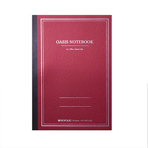 Itoya Profolio, Oasis Notebook, Brick Red, Medium A5, 5.8 x 8.3 inches, OA-MD-BR Cover