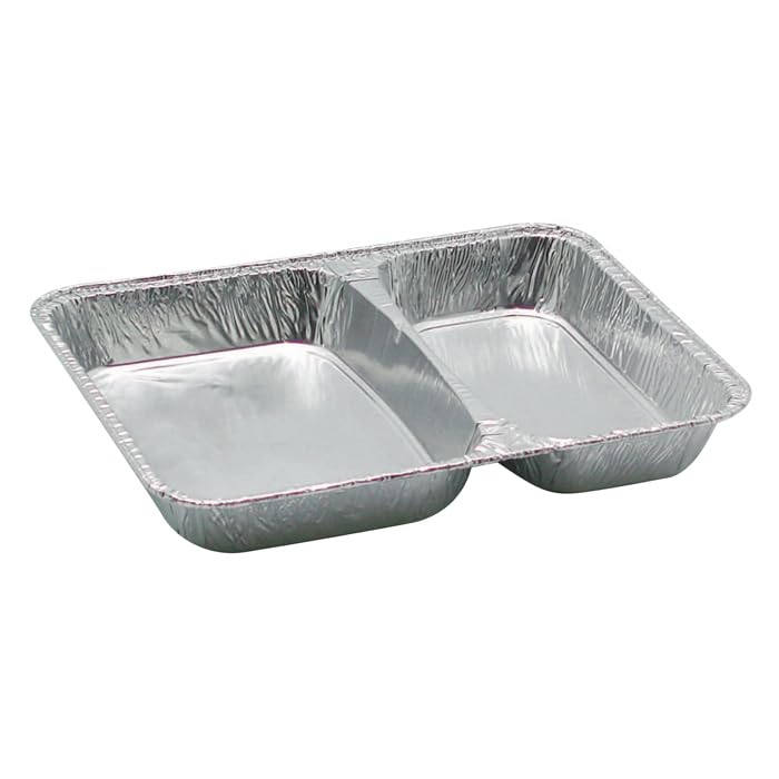 PACKNWOOD Bandeja de aluminio 2 compartimentos 22,7×17,7 cm - Pack 1000