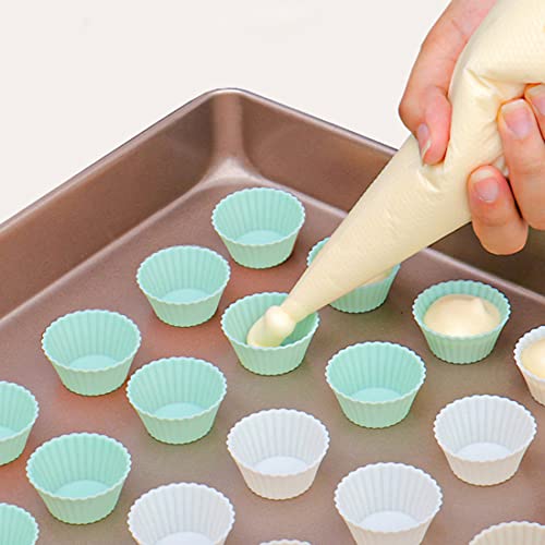 Muffin Cups Cupcake Cake Mould Pack Of 24, Vecance Reusable Silicone Muffin Chocolate Cupcakes Liner Baking Cup Cookie Mold, Waterproof & Non-Stick, Dishwasher Safe #TOP6