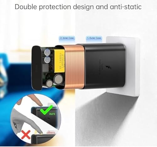 Image of 45W Charger for Compatible for Samsung S24 Ultra Galaxy Z Fold5, Galaxy S23 Ultra USB-C Fast Charging Durable USB-C Cable Included High-Speed Power gly1328