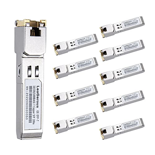 SFP Netzwerk-Transceiver-Modul, 1,25 Gigabit Singlemode LC 1000BASE-LX SFP 20 km (10/100/1000M RJ45) 10 Stück Cover