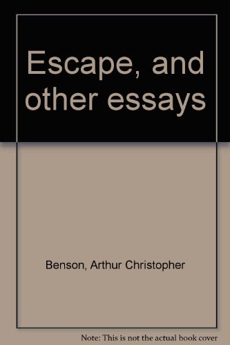 Escape, and other essays B007AGHN84 Book Cover