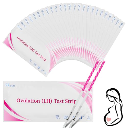 Beugo 25 Tiras Reactivas de Ovulación, Test de Ovulación, Detección de la Hormona LH, LH50 (25mIU/ml) Prueba de Ovulación de Alta Sensibilidad, para Detección de Ovulación, rápidos y precisos