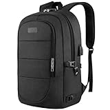 Travel Laptop Backpack, 17.3 inch Anti Theft Business Laptop Backpack with USB Charging Port and Headphone Interface, Computer Backpack for College School Student Work Men & Women