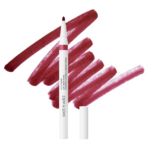 Wet n Wild Perfect Pout Lip Liner Stain, Perfilador de Labios a Prueba de Transferencia, Punta Afilada para una Alta Precisión y Lado Plano para Rellenar Fácilmente, Larga Duración, Spilled Wine