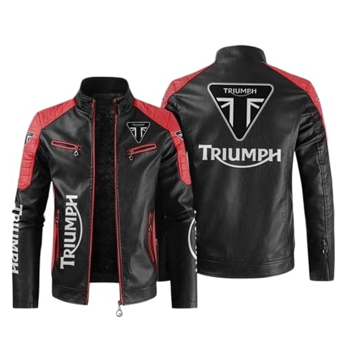 ZILUXI Chaqueta de Motociclista Tri-um-ph, Chaqueta de Turismo, Imitación Motocicleta para, 4 Estaciones(Black 2,XL)