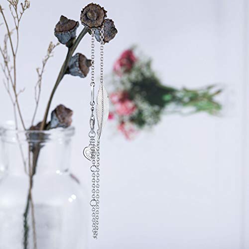 AmorAime 925 Sterling Silver Bracelet for Women Lucky Simple Feather Bracelets Love for Festival, Vacation or Holiday3