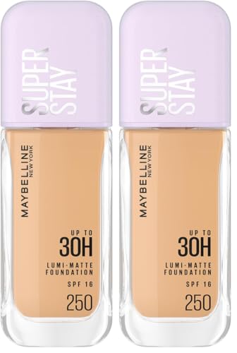 Image of Maybelline New York Super Stay Lumi Matte Liquid Foundation, 250 (Pack of 2)