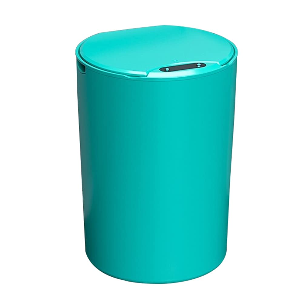 Smart Trash Can, Covered Induction Household Automatic Large-capacity Waste Paper Basket Sealed and Waterproof Design Bathroom Sanitary Bucket(Blue)