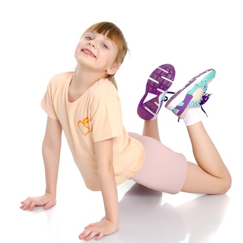 Image of Boyiee 8 Pack Girl Toddler Bike Cartwheel Shorts | Biker Under Dress Shorts, Kid Dance Clothes, Soft Stretchy Leggings for Gymnastics, Sports, Yoga, Cycling, Multicolor