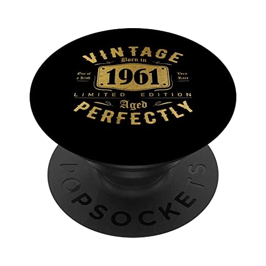 Regalo 61 años Cumpleaños Hombre Mujer - Vintage 1961 PopSockets PopGrip Intercambiable