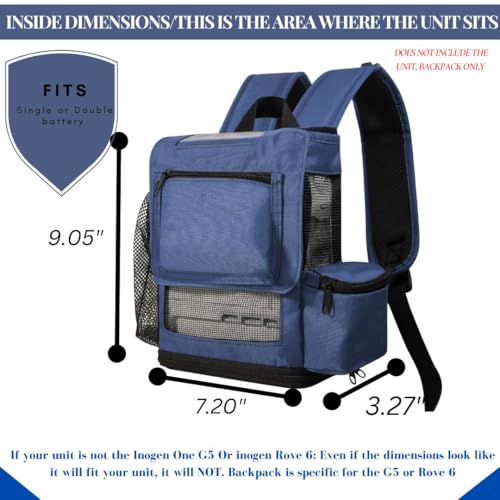 O2TOTES USA Premium Lightweight Carrier for Inogen One G5 Oxygen Concentrator, Portable Oxygen Backpack