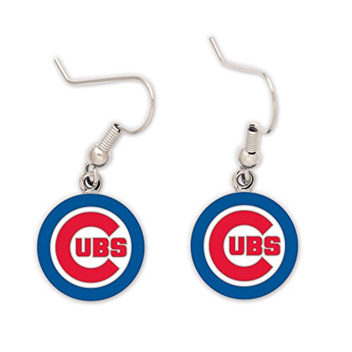 Boucles d'oreilles Chicago Cubs pendantes en émail officiel pour supporter de la MLB