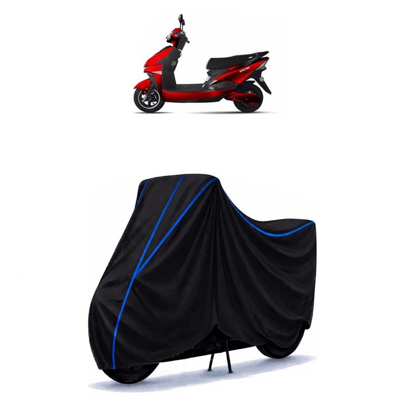 Image of Scooty Cover Water Resistant for Fujiyama Spectra 60 V 30 Ah | Universal Scooter & Bike Cover | Heavy Duty UV Dust, Rain & Scratch Protection Weather Indoor Outdoor | Black with Blue Piping