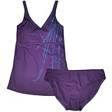 Bauchbedeckende Form Beco Damen Tankini 2 teilige Badeanzug Zweiteilige Bikini-Sets Push Up Bademode Schwimmanzug Beachwear Tankini mit Rock mit integriertem Höschen Badebekleidung 36 38 40 42 44 46 48
