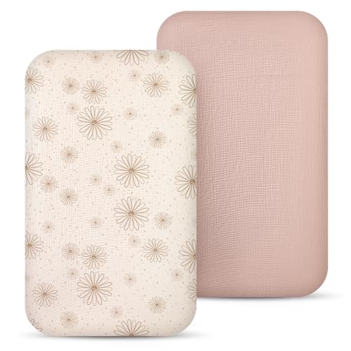 Image of lulumoon Muslin Bassinet Sheets Baby: Cotton Bedside Sleeper Bassinet Sheets Fitted for Boys and Girls
