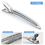 30PCS Metal Alligator Hair Clips, Duck Billed Salon Styling Clips with Holes, Heavy Duty Silver Hair Pins for Women, DIY Bows & Home Use (30 Mixed Sizes) - Image 3