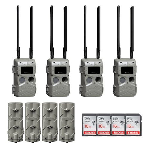 Cuddeback Tracks IR Camera (4 Total) Bundle with 4 Power Banks, and 4-16 GB SD Cards
