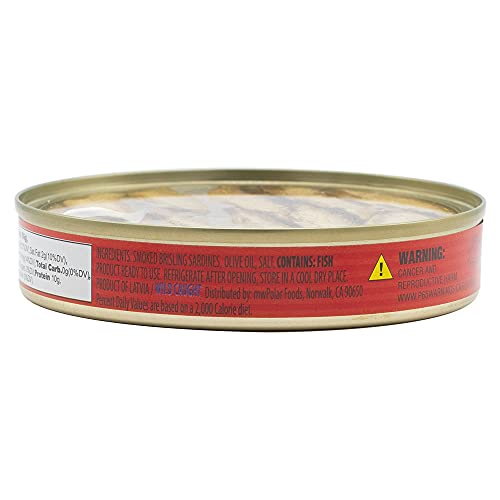 MW Polar Brisling Sardines, Smoked In Olive Oil with clear top lid - Image 7